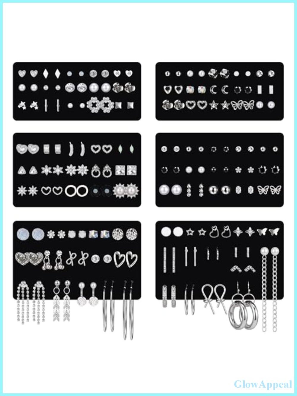Hypoallergenic Stud Earrings Set 90 Pairs Sensitive Ears Women Nickel Free
